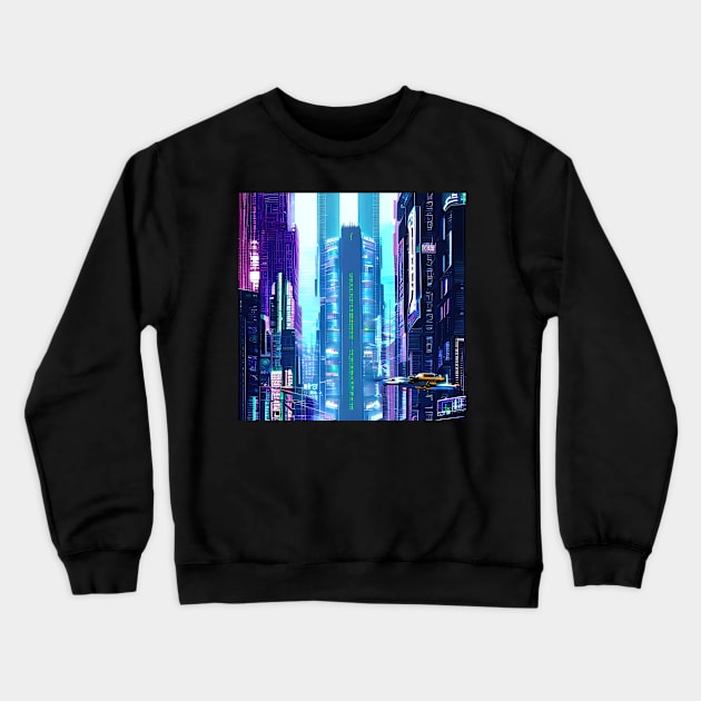 Cyberpunk Street View Crewneck Sweatshirt by Crestern